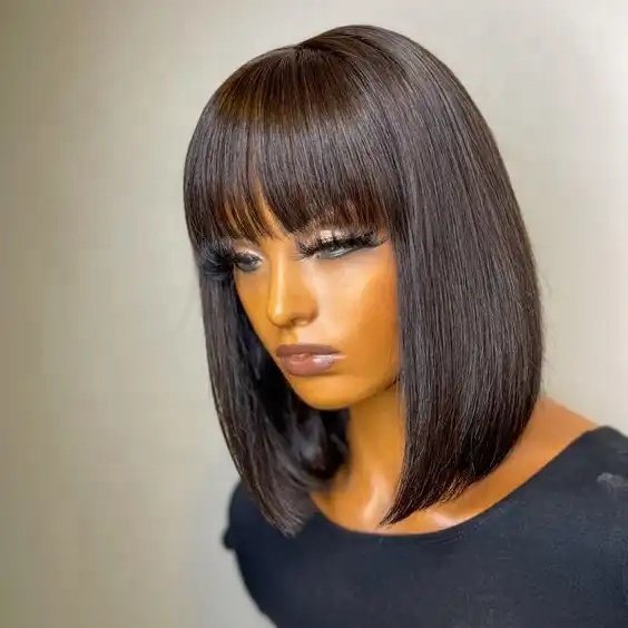 Wholesale Brazilian Human Hair Bob HD Lace Wig Best Frontal Deep Wave Straight Wig with Natural Hair Original Design
