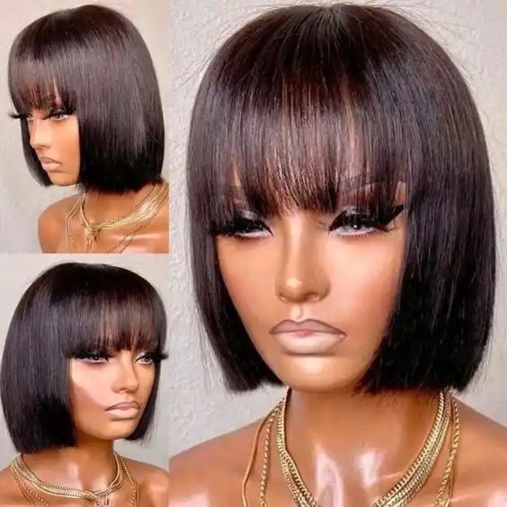 Wholesale Brazilian Human Hair Bob HD Lace Wig Best Frontal Deep Wave Straight Wig with Natural Hair Original Design