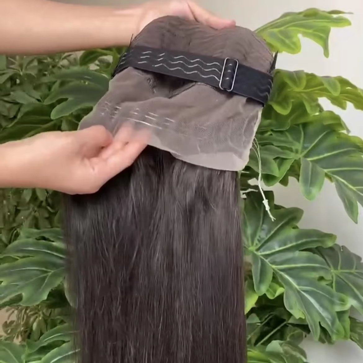 Factory-sell New product Natural color 360 Transparent full frontal lace wig with adjustable strand Glueless wigs for woman