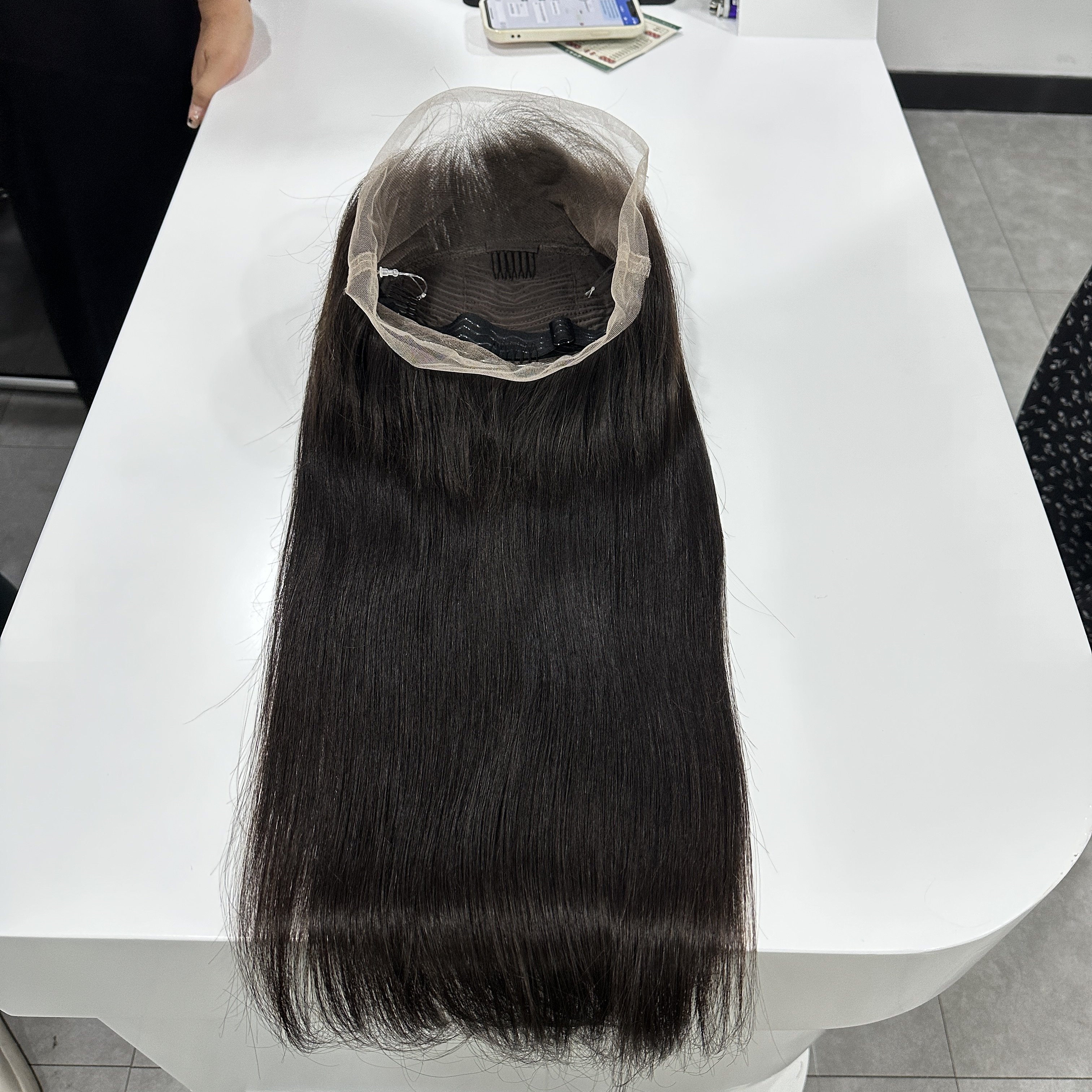 Factory-sell New product Natural color 360 Transparent full frontal lace wig with adjustable strand Glueless wigs for woman