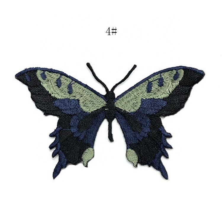 Multi colors embroidered butterfly lace applique patch iron on LT2663A