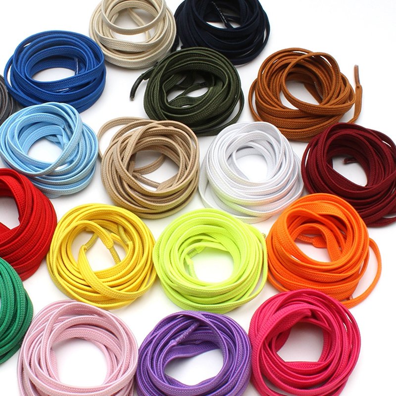 high quality custom reflective color Aglets flat elastic rope no tie magnetic thick cordones curly silicone round shoe laces
