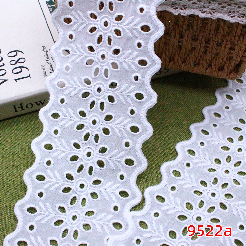 High quality white cotton trim tejidos a crochet decor lace cotton embroidery fabric for women dress