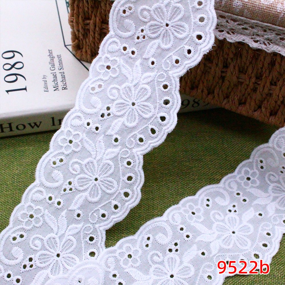 High quality white cotton trim tejidos a crochet decor lace cotton embroidery fabric for women dress