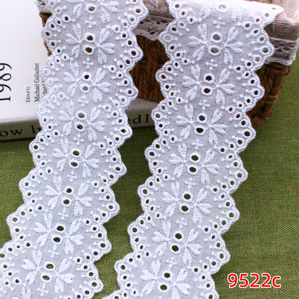 High quality white cotton trim tejidos a crochet decor lace cotton embroidery fabric for women dress