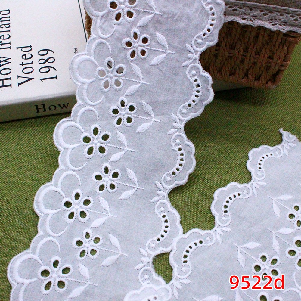 High quality white cotton trim tejidos a crochet decor lace cotton embroidery fabric for women dress