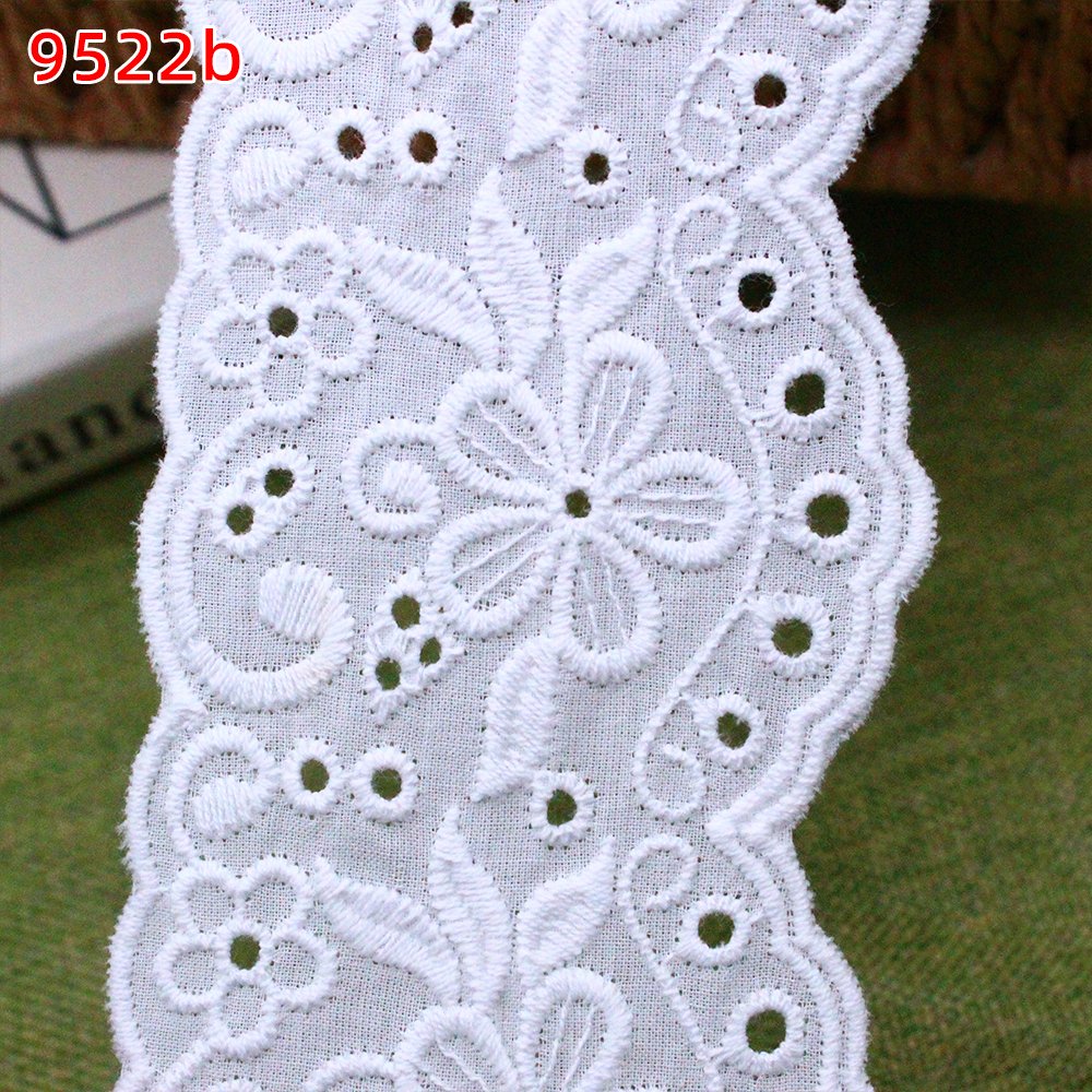 High quality white cotton trim tejidos a crochet decor lace cotton embroidery fabric for women dress