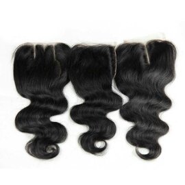 Wholesale Top Quality Virgin Human Hair 2x6 4x4 5x5 6x6 7x7 Swiss Lace Body Wave Lace Closure Hair Piece with Natural Hairline