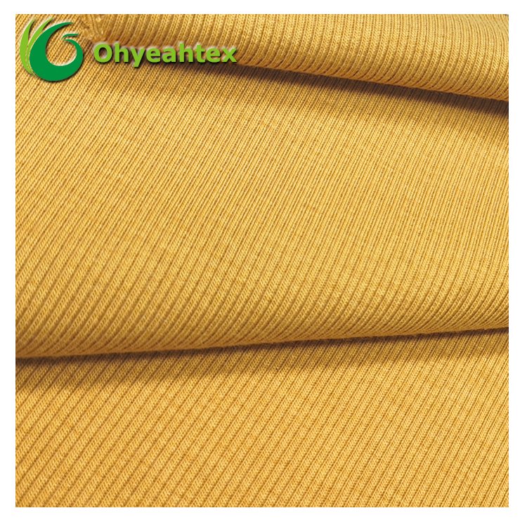 58% Cotton 39% Modal 3% Spandex 2*2 Rib Knit Fabric For Apparel