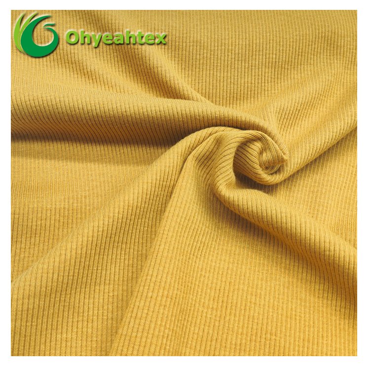 58% Cotton 39% Modal 3% Spandex 2*2 Rib Knit Fabric For Apparel