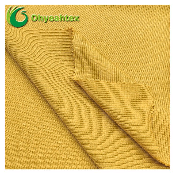 58% Cotton 39% Modal 3% Spandex 2*2 Rib Knit Fabric For Apparel