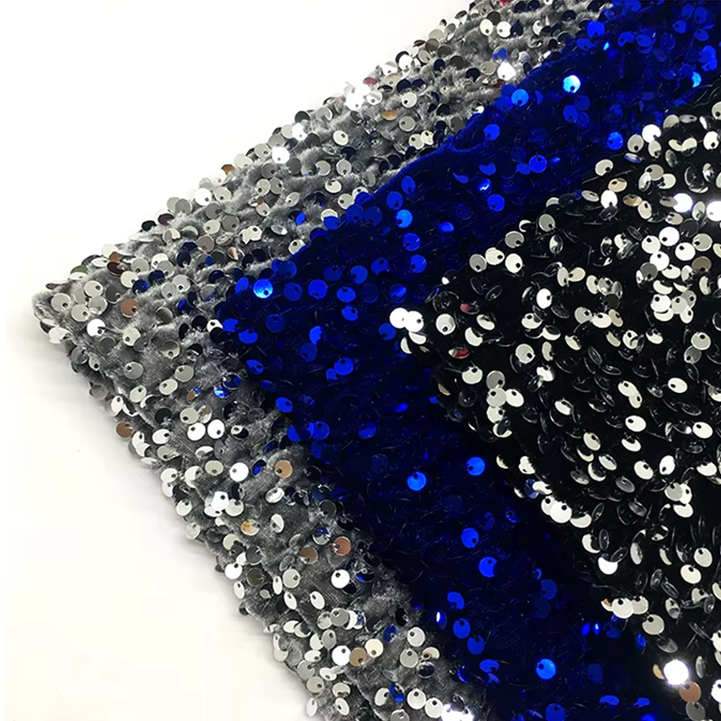 Multi-Color Embroidered Satin Lace Fabric with 5mm Glitter Woven Sequin Flannelette for Shoes Bags Toys Dresses Weddings Boys