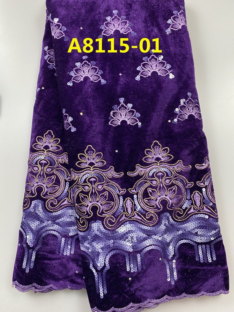 ACI African Velvet Lace Fabric With Sequence Soft Quality African Lace Fabric 2023 New Design Custom Made