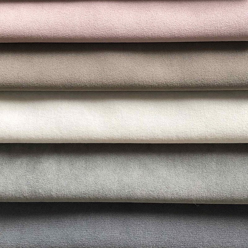 Langsum # Alcanta# High Quality Holland Velvet Custom Rib Knit Polyester Double Knitted 45D velvet sofa fabric