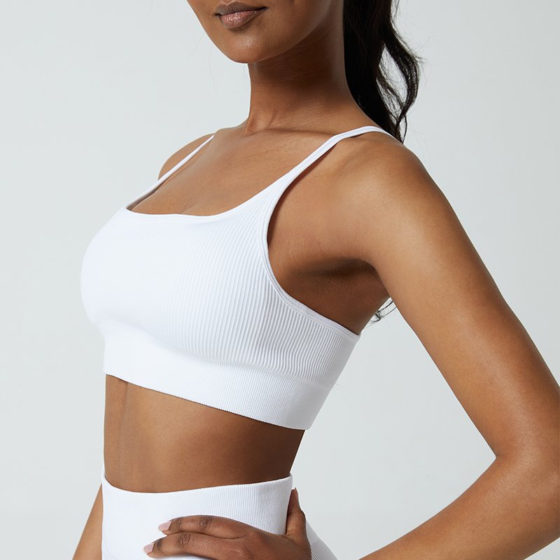 High Support Seamless U Neck Fitness Gym Workout Yoga Rib Sports Bra for Women