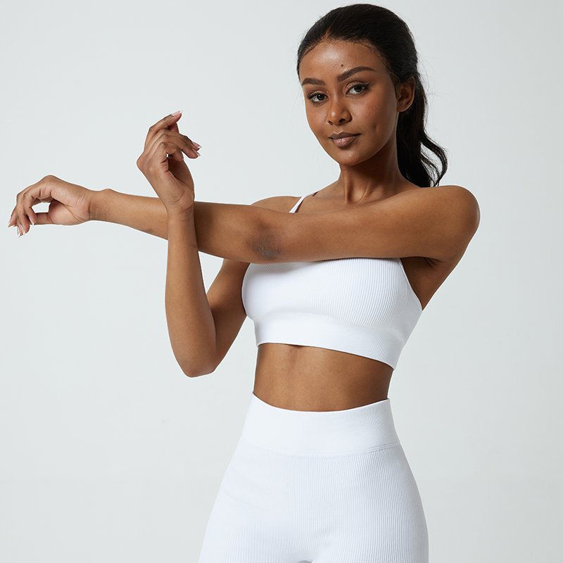 High Support Seamless U Neck Fitness Gym Workout Yoga Rib Sports Bra for Women