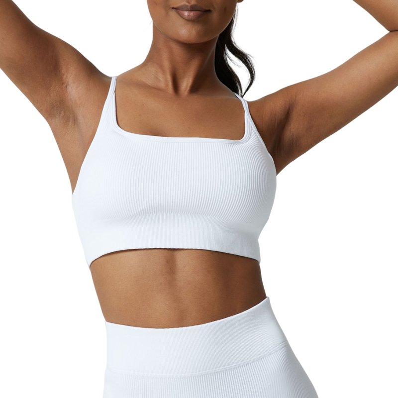 High Support Seamless U Neck Fitness Gym Workout Yoga Rib Sports Bra for Women