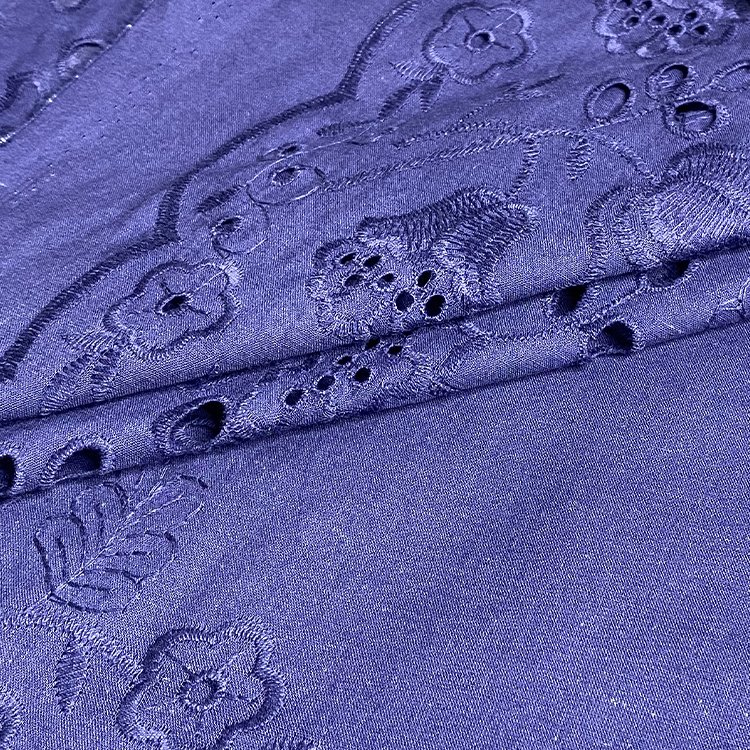 Harvest 100% cotton boho base eyelet rose floral patterned border shaped embroidery fabric for apparel for women and children