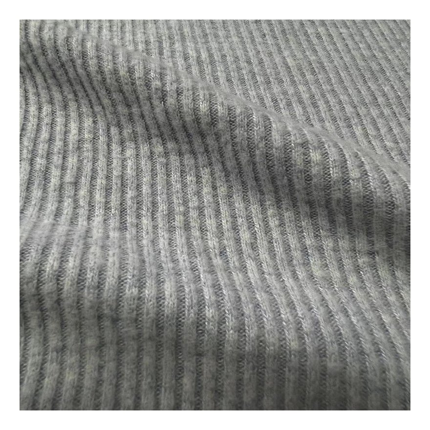 Raw material 305GSM rayon polyester spandex knitting thick needle viscose ribbed fabric for winter cardigan