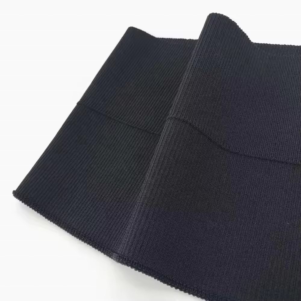 2*1 Rib Knitting Eco-friendly Polyester Plain Knitting Solid Color Cuff Hem Rib