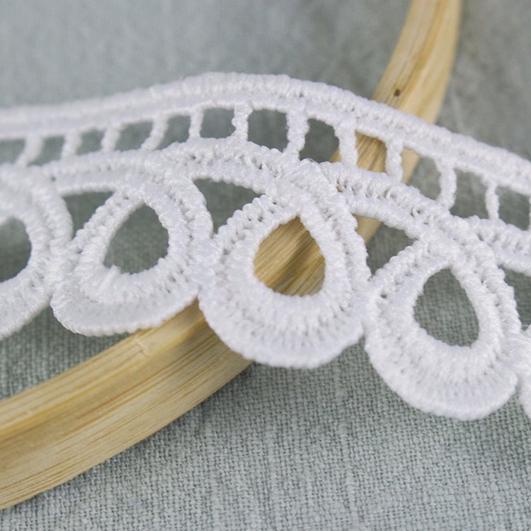 Ribbon Embroidery Lace for Textiles Clothing Curtain Decoration Trim Border Embroidered Manufacturer Wholesale Milk Silk Fashion