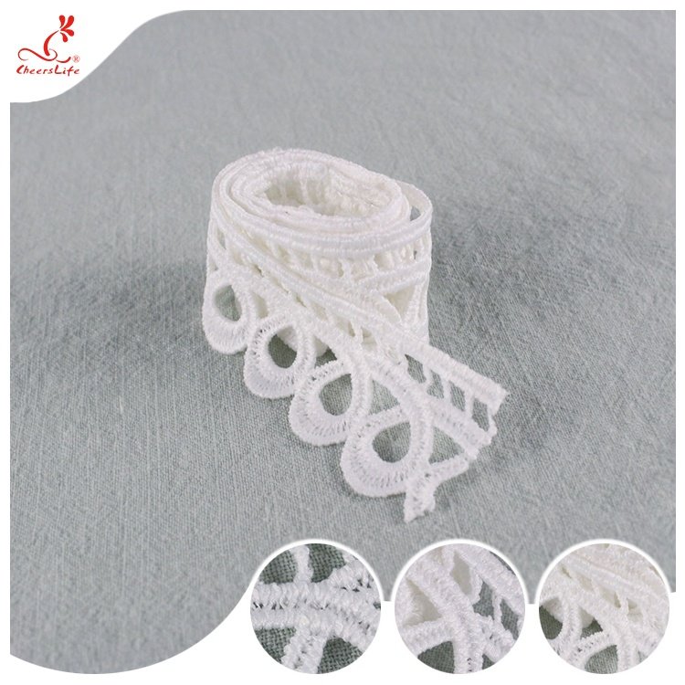 Ribbon Embroidery Lace for Textiles Clothing Curtain Decoration Trim Border Embroidered Manufacturer Wholesale Milk Silk Fashion