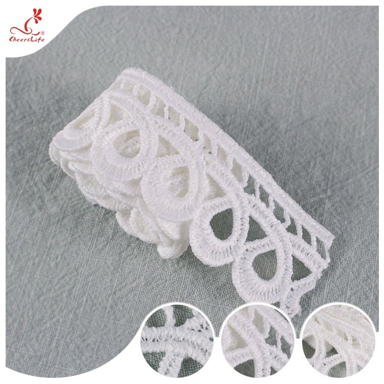 Ribbon Embroidery Lace for Textiles Clothing Curtain Decoration Trim Border Embroidered Manufacturer Wholesale Milk Silk Fashion
