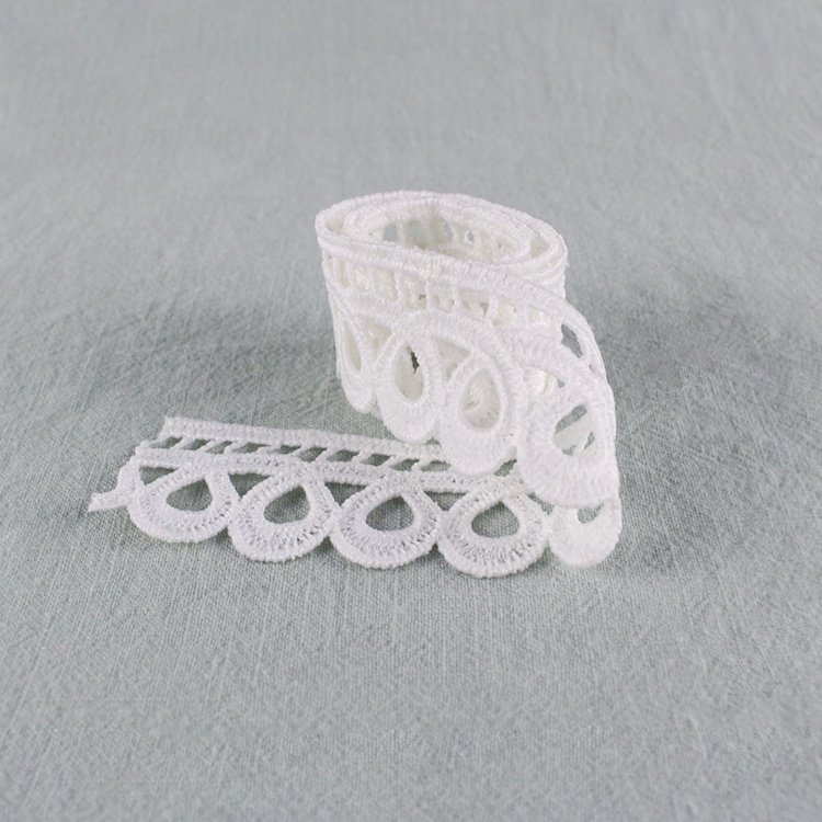 Ribbon Embroidery Lace for Textiles Clothing Curtain Decoration Trim Border Embroidered Manufacturer Wholesale Milk Silk Fashion