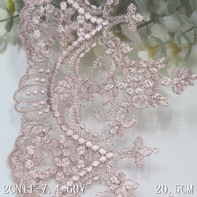 Latest OEM 3D Embroidery Net Lace 17CM Coloful Flower Tulle Lace Trim Black Pink Mesh Lace Fabrics For Bra