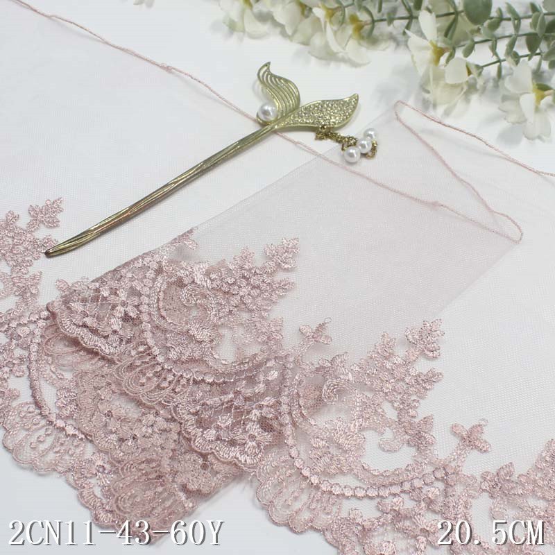 Latest OEM 3D Embroidery Net Lace 17CM Coloful Flower Tulle Lace Trim Black Pink Mesh Lace Fabrics For Bra