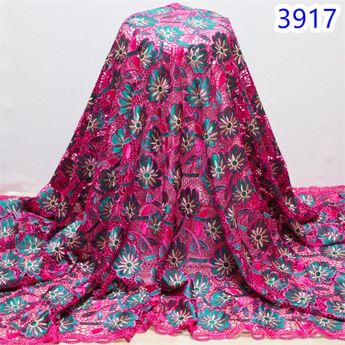 New Guipure Lace Fabric 2024 5 Yards High Quality African Guipure Cord Lace Fabric Stones For Diy Sew Party Dress 3918