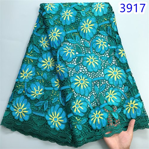New Guipure Lace Fabric 2024 5 Yards High Quality African Guipure Cord Lace Fabric Stones For Diy Sew Party Dress 3918