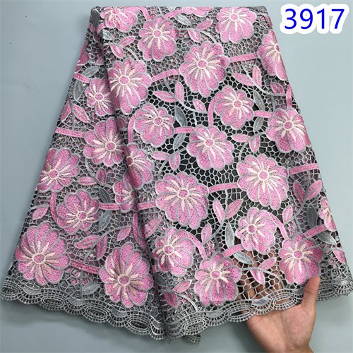 New Guipure Lace Fabric 2024 5 Yards High Quality African Guipure Cord Lace Fabric Stones For Diy Sew Party Dress 3918