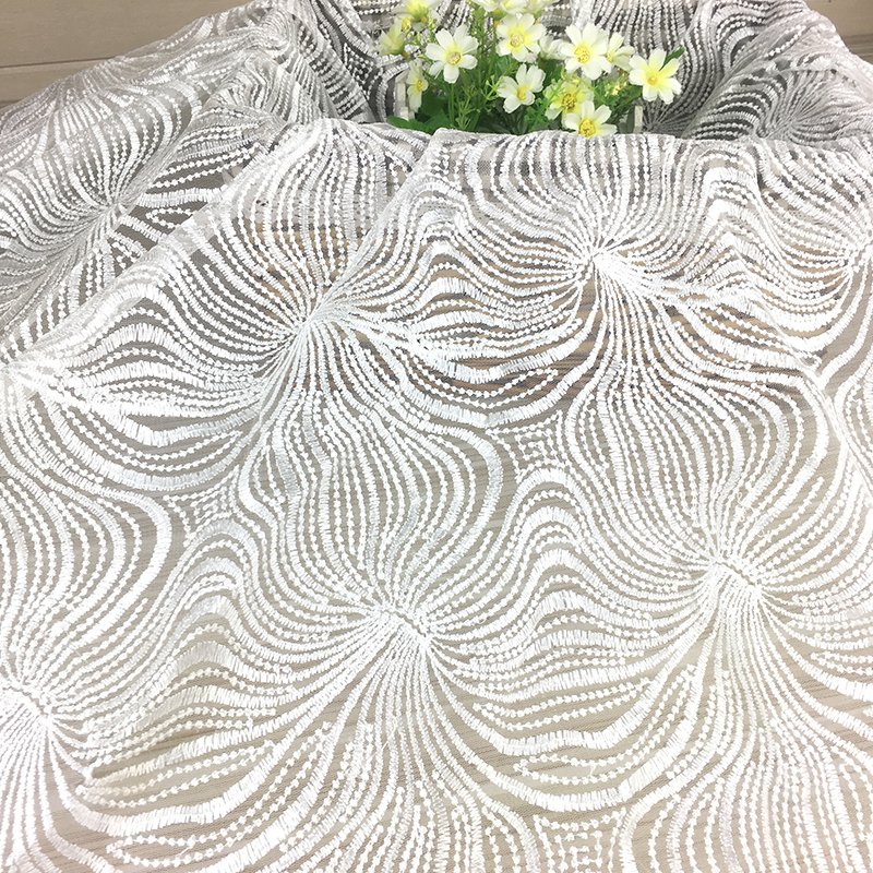Factory wholesale big flower embroidery lace fabric for dress
