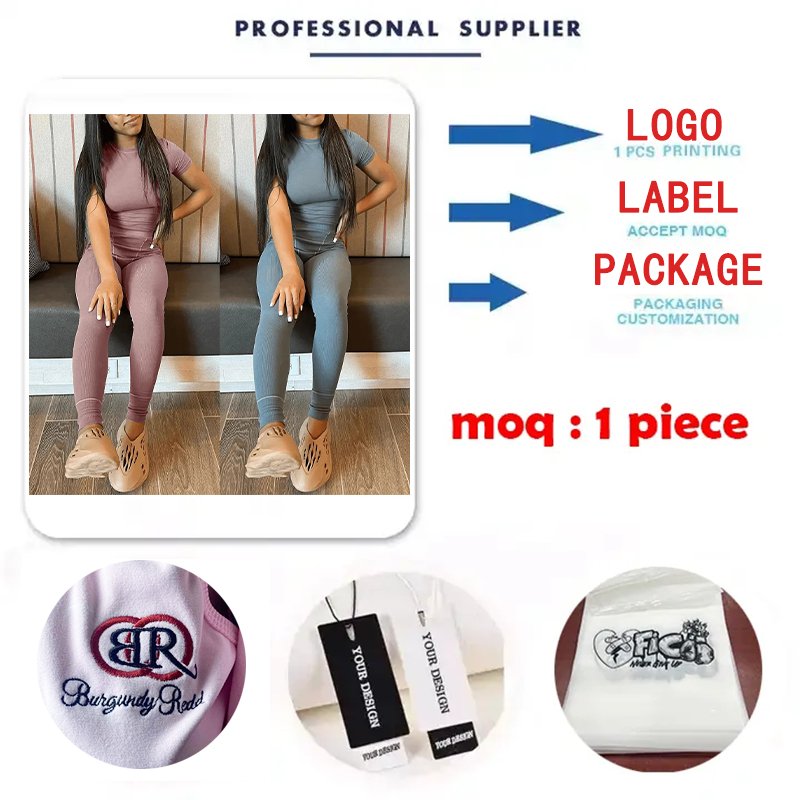 Custom Logo Loungewear Women Sets Modal Cotton Ribbed Lounge Wear Two 2 Piece Set For Women Skinny Women Clothing