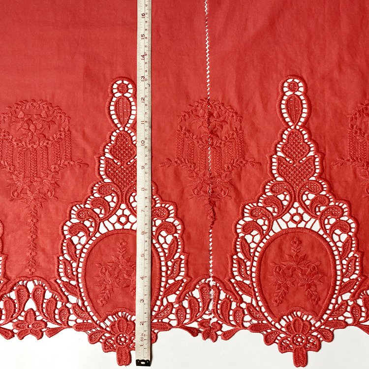 Harvest 100% organic cotton voile dyed chemical border embroidery cotton lace fabric from manufacturer