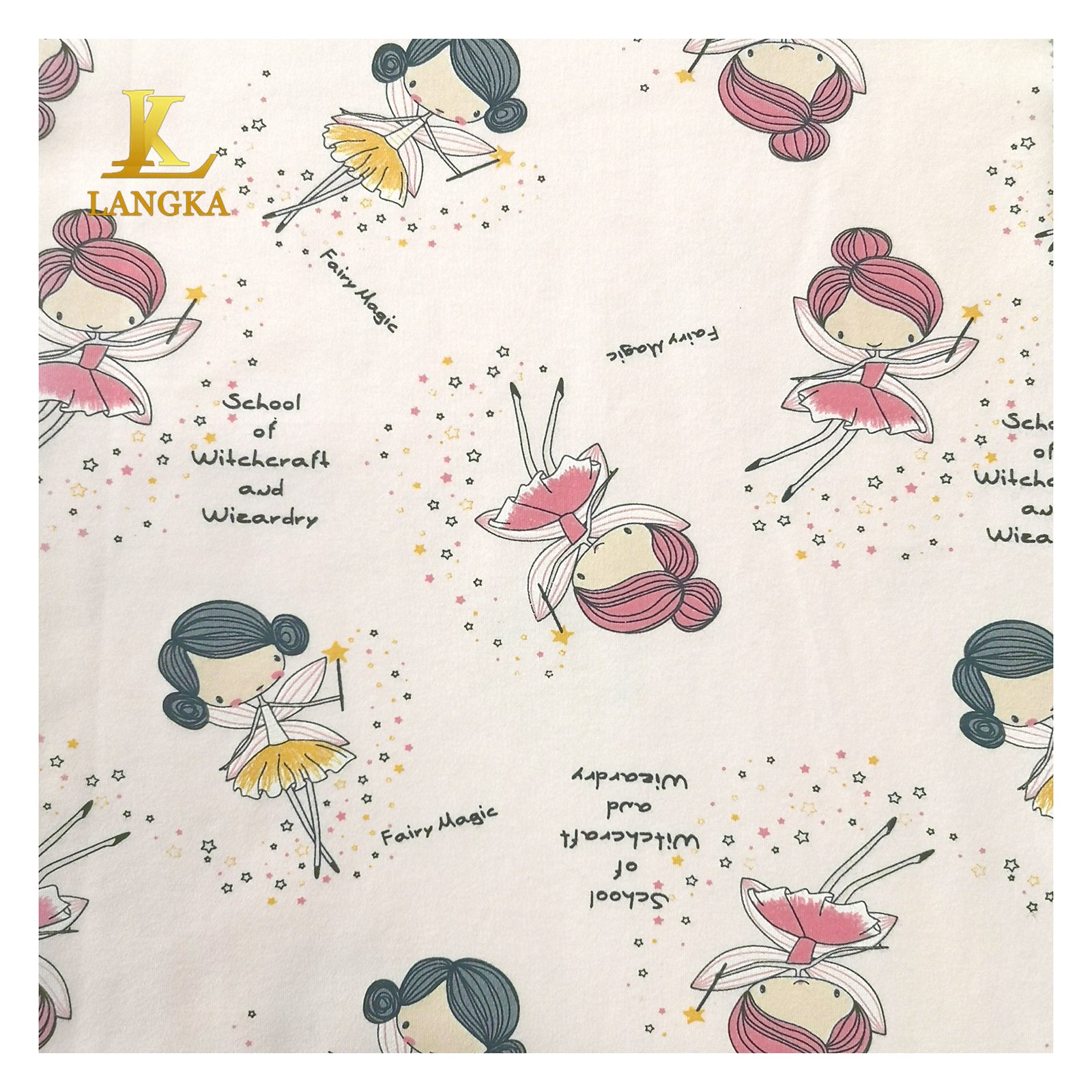 Langka wholesale print 95 cotton 5 spandex interlock fabric custom digital print fabric for baby pajamas garment