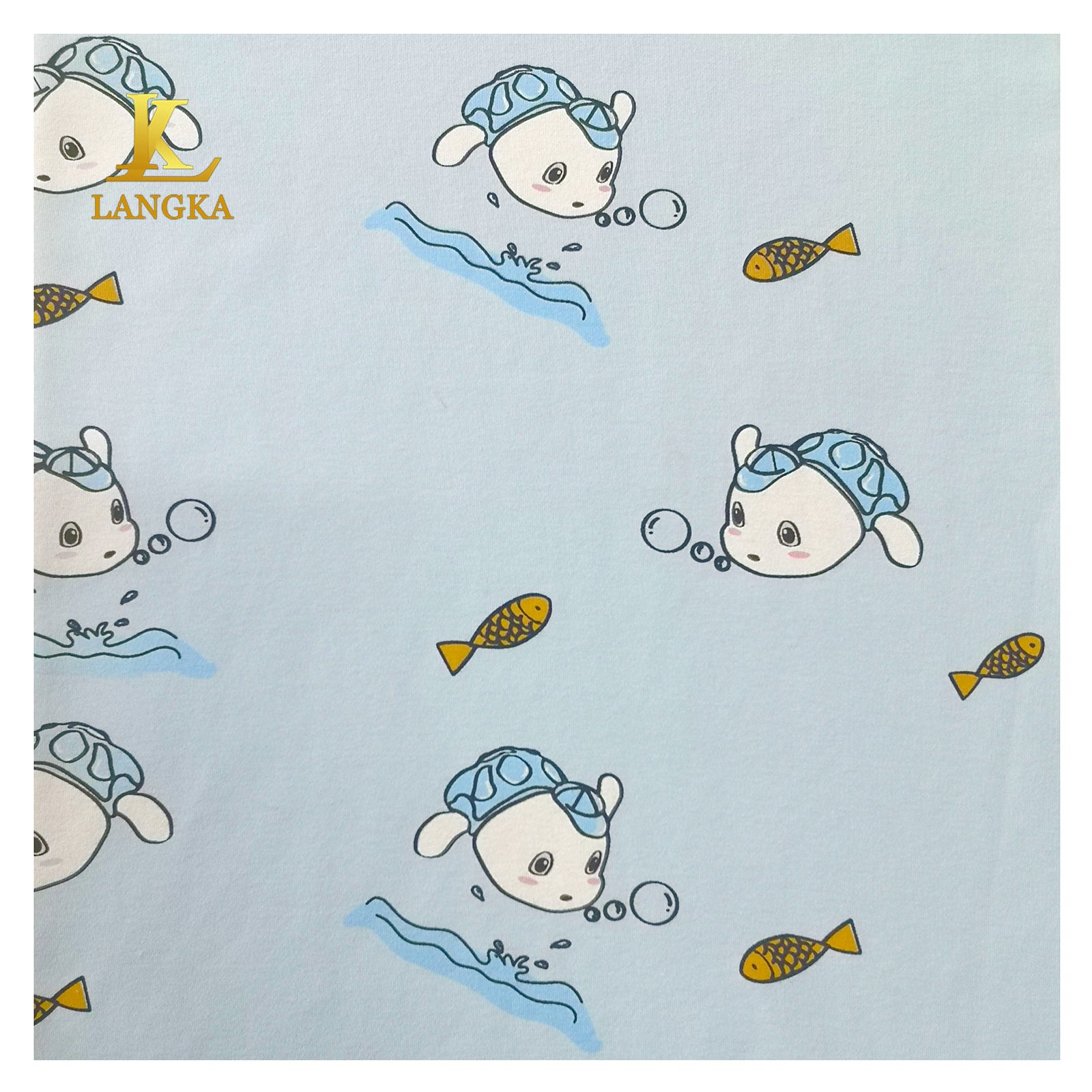 Langka wholesale print 95 cotton 5 spandex interlock fabric custom digital print fabric for baby pajamas garment
