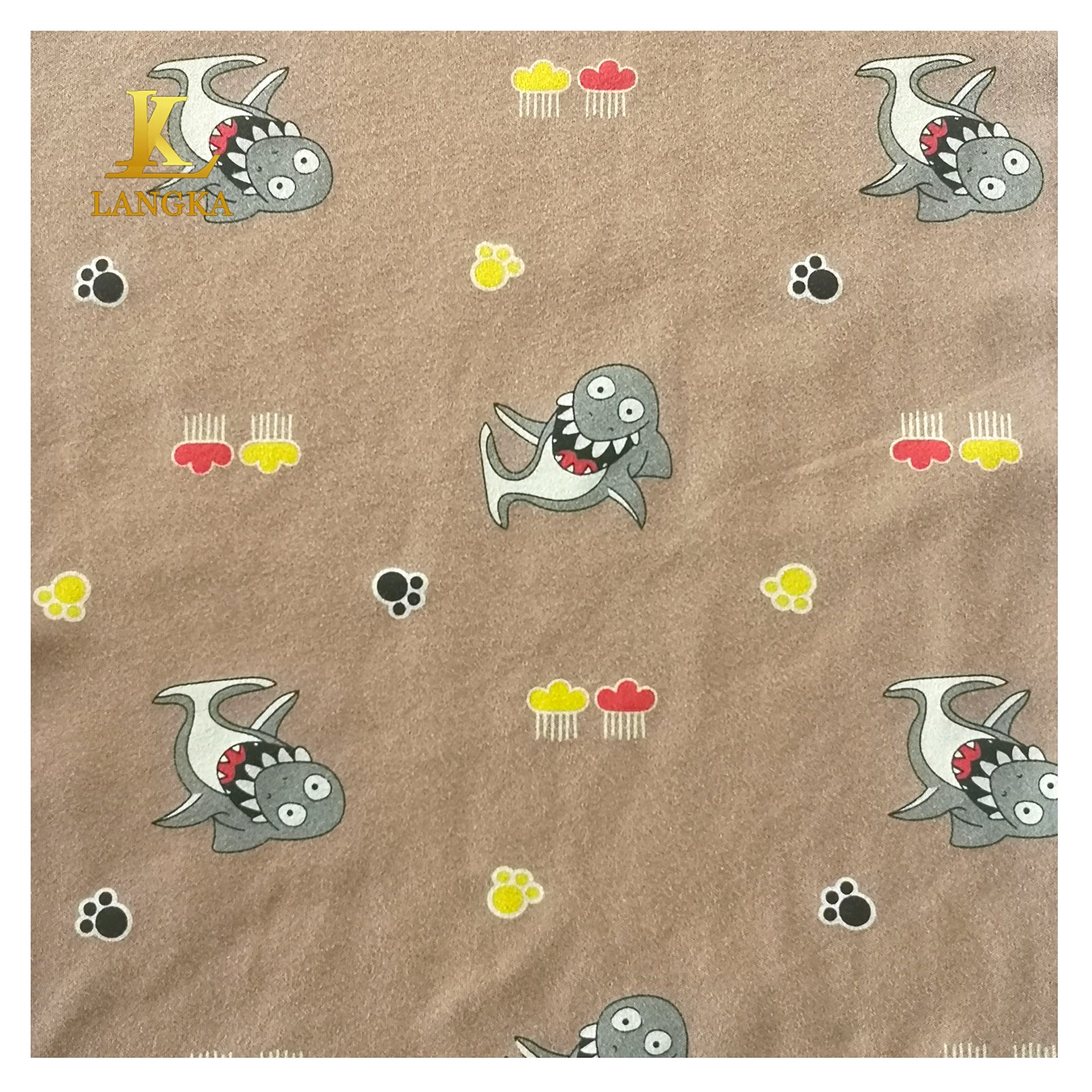 Langka wholesale print 95 cotton 5 spandex interlock fabric custom digital print fabric for baby pajamas garment