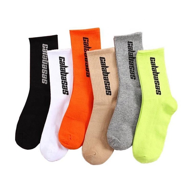 Hip Hop Skateboard Socks Japanese Style Calabasas Letter Couple Lovers Sport Socks Casual Cotton Ribbed Socks