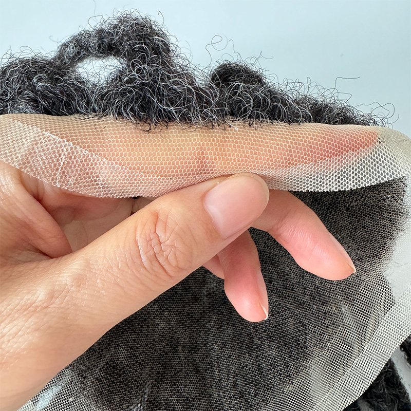 In Stock Indian Human Hair 1b with grey locks Full Lace Base Toupee Prosthesis Afro Braiding Wigs With 6inch Dreadlocks For Man