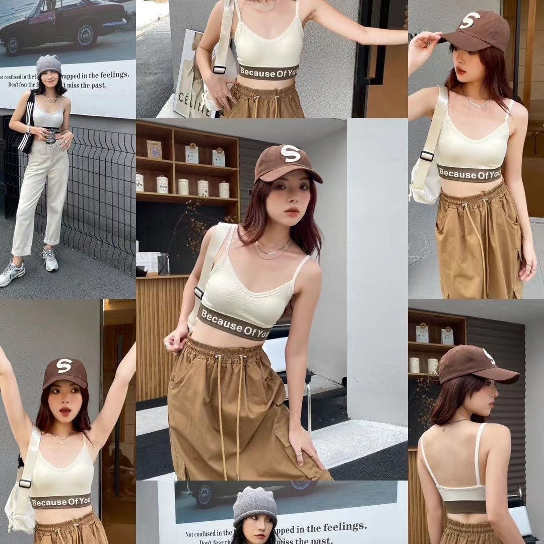 Cropped Women's Solid T-shirt Tank Top Seamless Streetwear Stretch Rib Knit Sleeveless Casual Tank Top Women