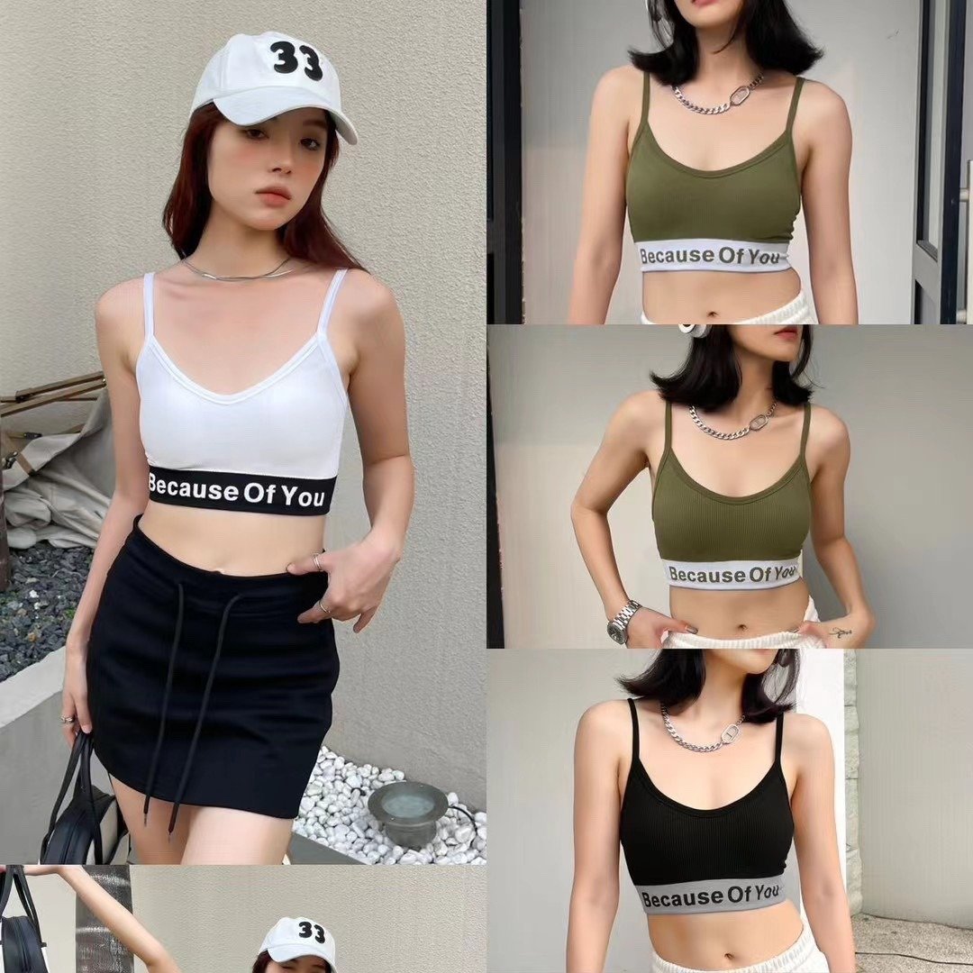 Cropped Women's Solid T-shirt Tank Top Seamless Streetwear Stretch Rib Knit Sleeveless Casual Tank Top Women