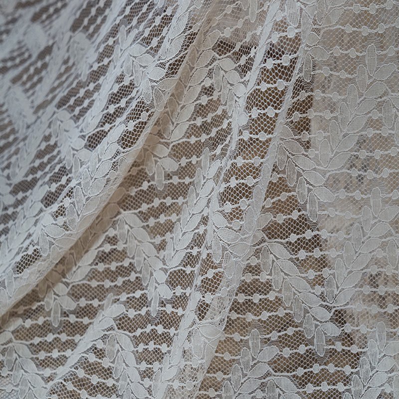nylon and cotton guipure leaves pattern lace fabric for garment