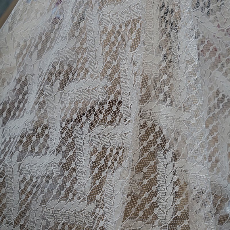 nylon and cotton guipure leaves pattern lace fabric for garment
