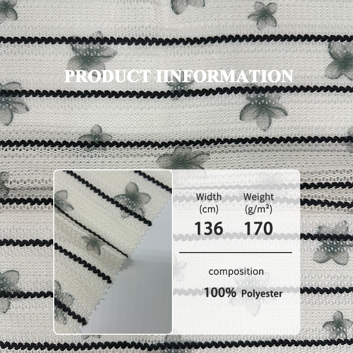 New design 100% polyester knit jacquard indian lace yarn dyed embroidery fabric for clothing