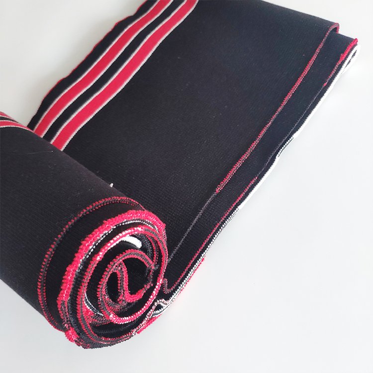 ODM Rib Collar and Cuff for Fashion Clothing High Quality Eco-friendly Striped Black Customized Size Accept Customized Designs