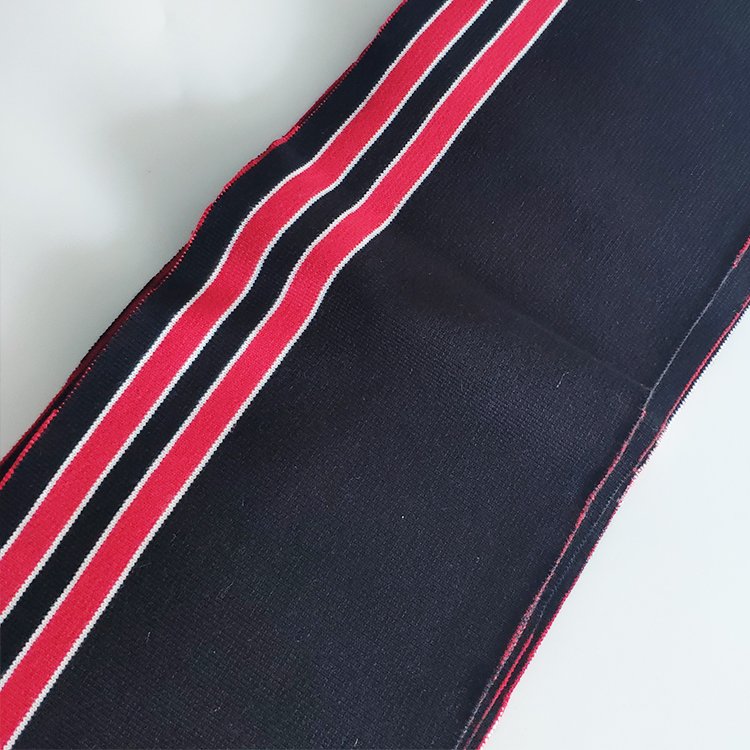 ODM Rib Collar and Cuff for Fashion Clothing High Quality Eco-friendly Striped Black Customized Size Accept Customized Designs
