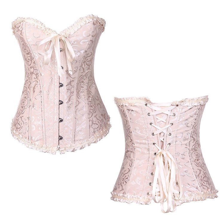Plus Size 12 Steel Boned Party Bridal High Waist White Lace Victoriano Fajas Waist Trainer Corset Top Bustiers