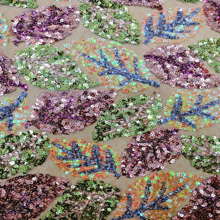 2021 new arrivals hot purple high quality velvet sequin embroidery fabric for women dress